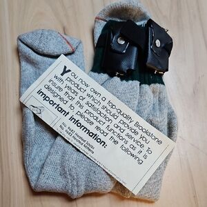 Vintage Lectra Sox Men's Wool Warm Electric Battery Socks Sz 10-11 L NWOT